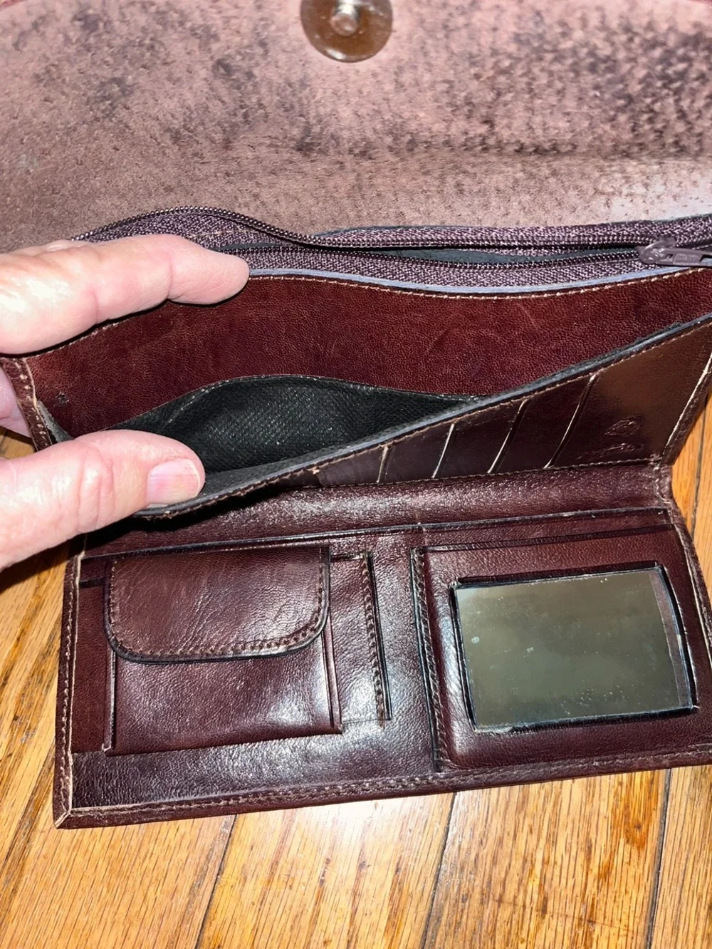 Hand Embossed Genuine Leather Trifold Women’s Wallet Floral Boho/ Western